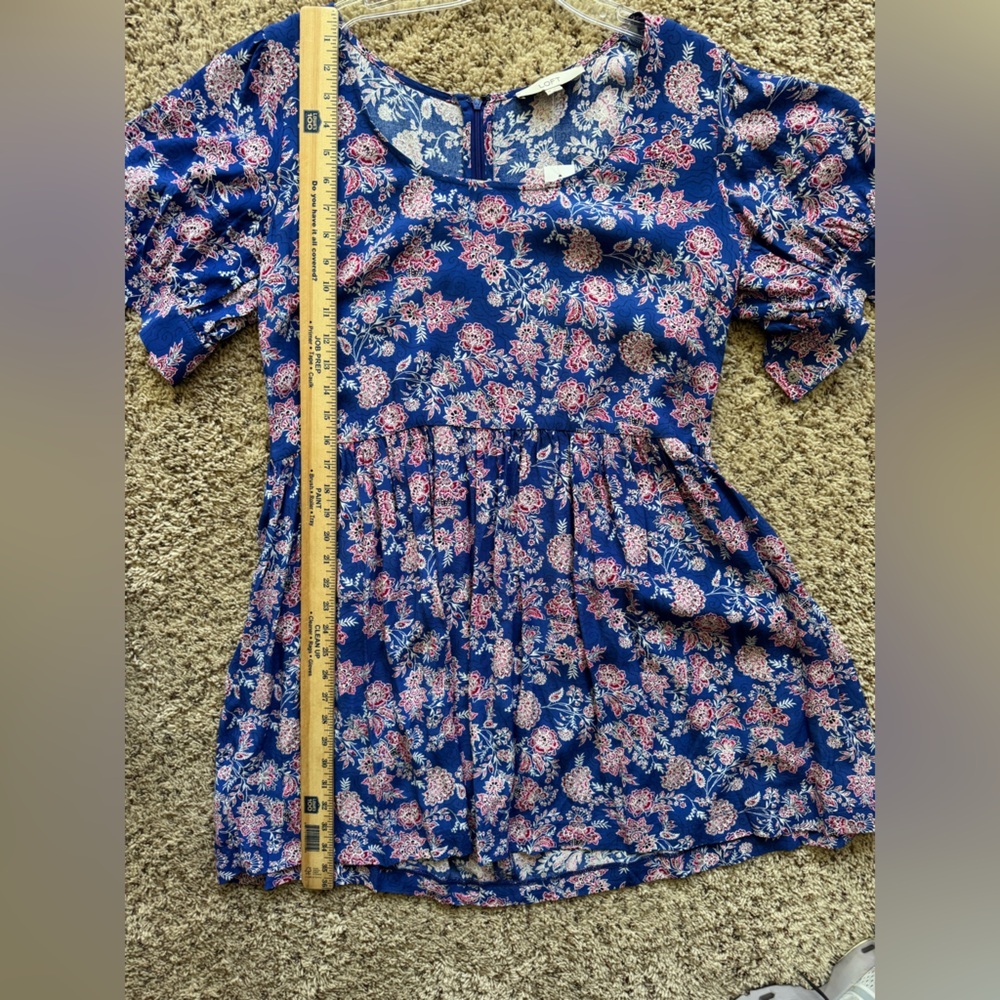 NWT, LOFT Women’s Size 14 Scoop Neck Puff Sleeve Swing Floral Print - Picture 10 of 13